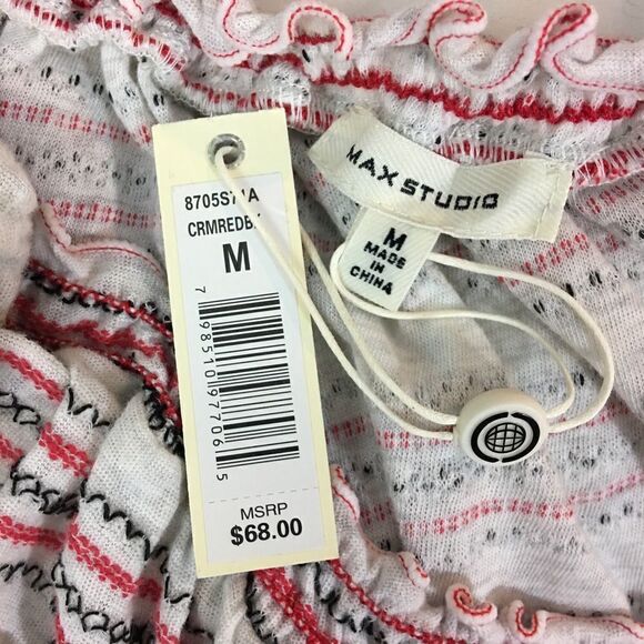 Max Studio Off The Shoulder Striped Top Size Medium - Picture 4 of 6